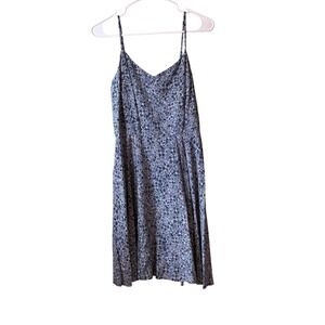 Old Navy Blue Floral Cami Dress Womens Large Fit and Flare Smocked Back Rayon